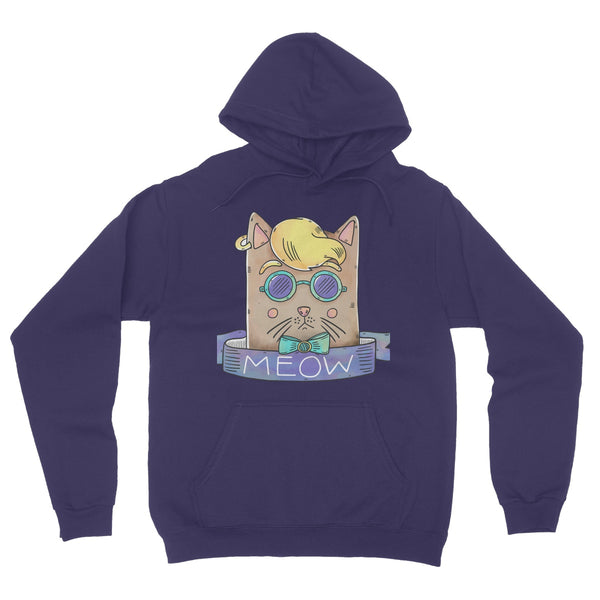 Hipster Kitty California Fleece Pullover Hoodie