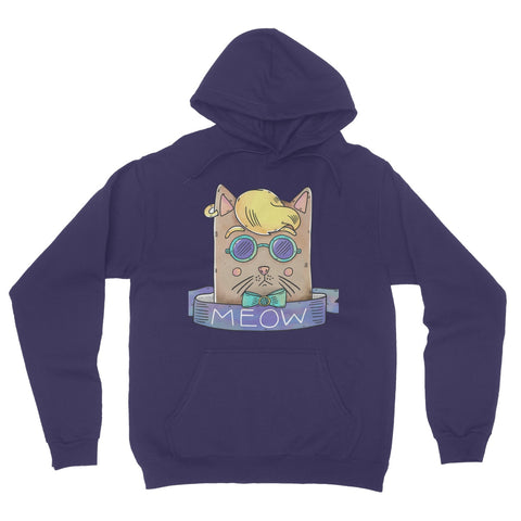 Hipster Kitty California Fleece Pullover Hoodie